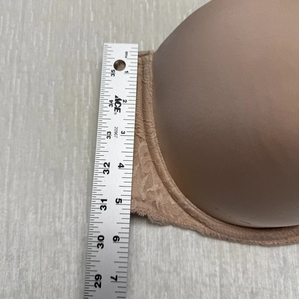 Torrid Curve Strapless Push Up Bra Womens 42DD Neutral Nude Floral Lace Padded